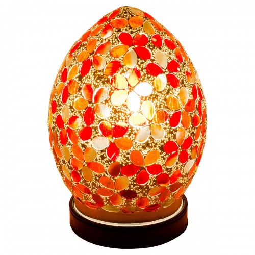 Febland red flower Medium Egg mosaic glass lamp