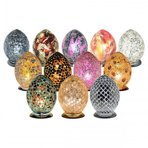 Medium Mosaic Glass Egg Lamp