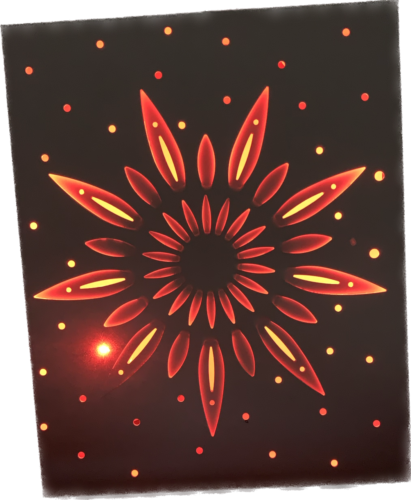 GardenKraft solar wall light decorative metal pattern