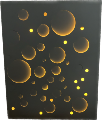 GardenKraft solar wall decoration light Orange Moons design