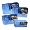 Four boxes of Christmas Icicle lights, showcasing a festive winter scene with a touch of Christmas spirit.
