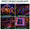 Multicoloured battery operated timer Christmas lights in a festive home display