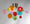 A chandelier featuring various colourful glass balls and bubbles used for the lighting collection.