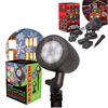 A Christmas projector light kit featuring, snowflake designs, Christmas scenery and Halloween.An easy way to enjoy your Christmas lighting.