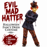 Evil Mad Hatter Halloween adult medium costume four-piece outfit