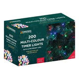 200 LED multi coloured battery timer Christmas lights box