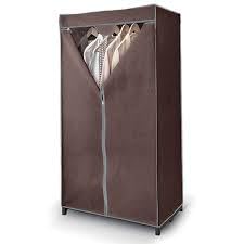Generic Fabric Canvas Wardrobe Organizer Clothes Rail Shelf Storage Closet Single (Brown), 68-69-70a