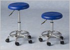 Skippy blue and chrome adjustable gas-lift stool