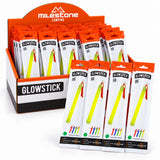 Milestone Camping 24 individually wrapped neon glow sticks supplied in an orange display box
