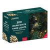 300 LED warm white battery timer Christmas lights box