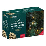 300 LED warm white battery timer Christmas lights box