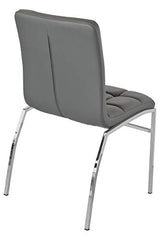 Coco grey faux leather dining chair with chrome frame