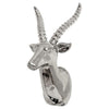 Silver ceramic antelope bust ornament