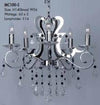 Chrome five-light chandelier with crystal-style detailing