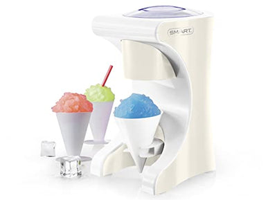 SMART Single Snow Cone Maker (Ivory Cream) Bundle with Soft Grip Measuring Jug