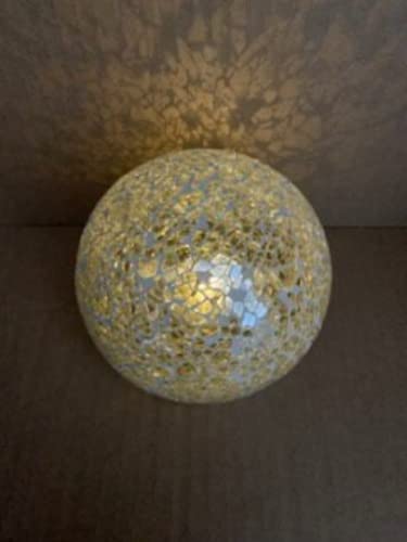 Battery Operated Glass Mosaic Tealight Balls (CLEAR)