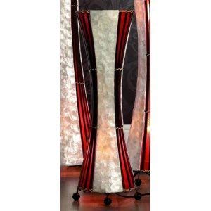 70cm red and white tortoiseshell-style floor lamp