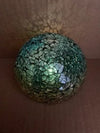 Battery Operated Glass Mosaic Tealight Balls (GREEN)