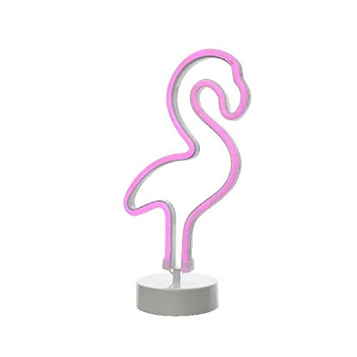 Pink flamingo LED neon-style battery powered sign
