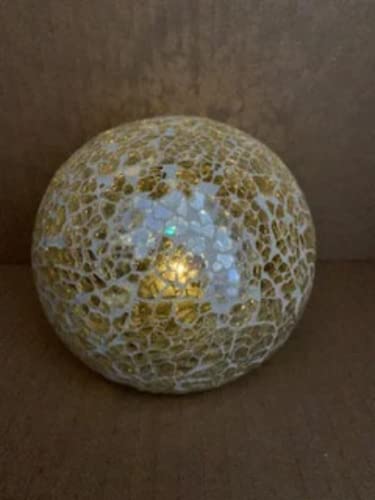 Battery Operated Glass Mosaic Tealight Balls (CLEAR)