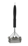 Stainless steel BBQ grill cleaning brush with scraper