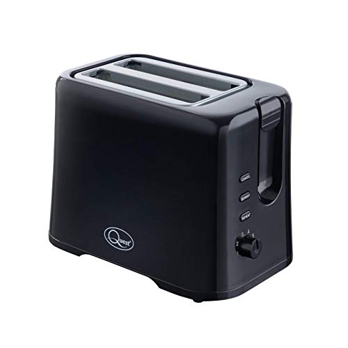 Quest black 870W 2-slice toaster with adjustable browning