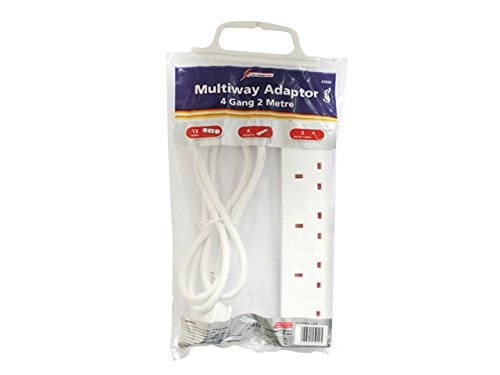Lectrolite white four-gang 13A extension lead with two metre cable