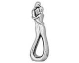 Silver chrome-finish ceramic lovers figurine – 40cm