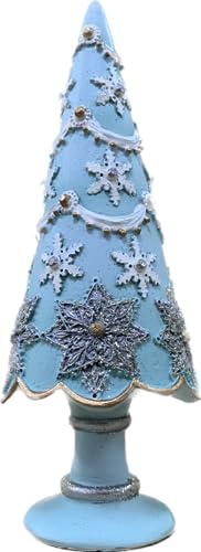 Premier Decorations 16cm Resin Christmas Tree (Blue & Silver)