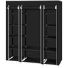 Generic Fabric Canvas Wardrobe Organizers Clothes Rail Shelves Storage Closet Triple (Black), 63-64-65-66A