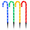 Four multicoloured LED candy cane Christmas stake lights, 63cm high