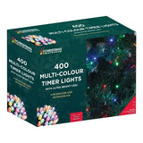 400 LED multi coloured battery timer Christmas lights box