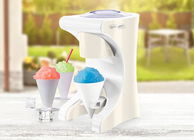 SMART Single Snow Cone Maker (Ivory Cream) Bundle with Soft Grip Measuring Jug