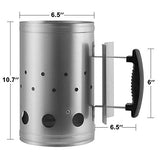 BBQ charcoal chimney starter with heat-insulated handle
