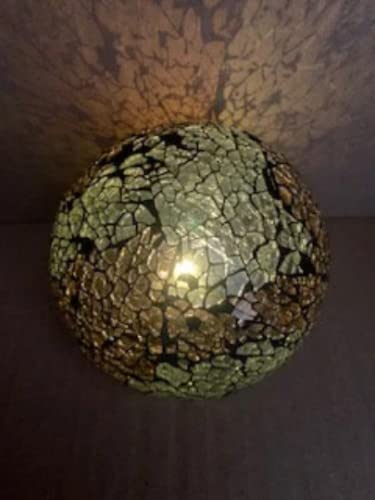 Battery Operated Glass Mosaic Tealight Balls (AMBER)