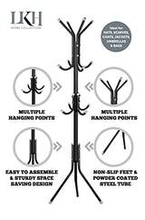 LKH black metal coat stand with hooks – 170cm