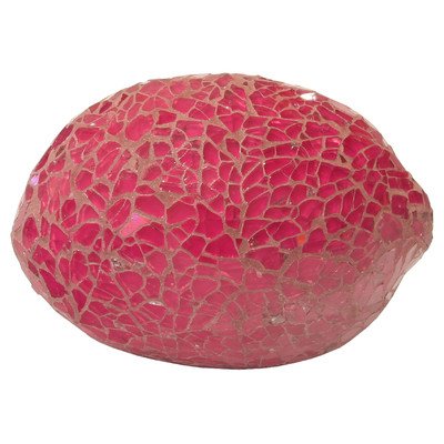Pink mosaic glass lemon ornament 9cm