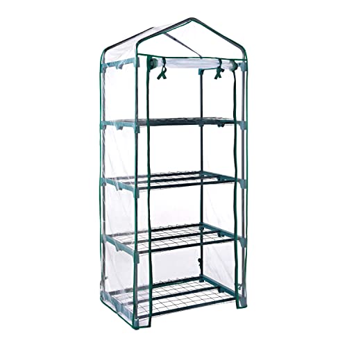 GardenKraft four-tier mini greenhouse with clear PVC cover