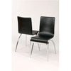 Actona Francesca black leather dining chairs with chrome legs set of four