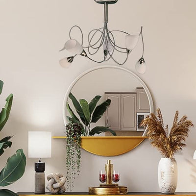 5 Bulb Silver Ceiling Light with Adjustable arms
