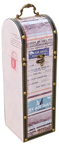 Febland Wine Bottle Carrier-Air Mail, Beige, Small