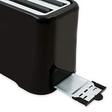 Quest black 870W 2-slice toaster with adjustable browning