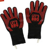 Let's BBQ red polycotton barbecue gloves – pair