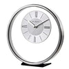 WM.Widdop. Round Silver Mantel Clock - W2937S