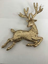 XMAS 3 x Gold Glitter Reindeer Tree Decorations