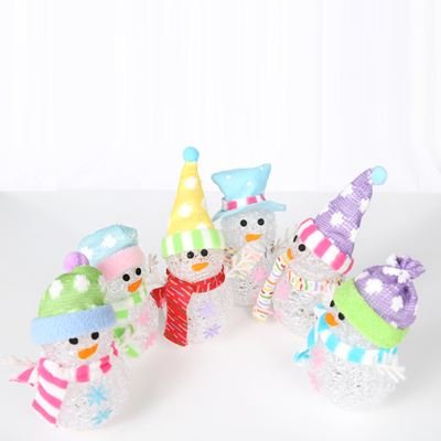 15cm colour-changing EVA snowman with pastel trim