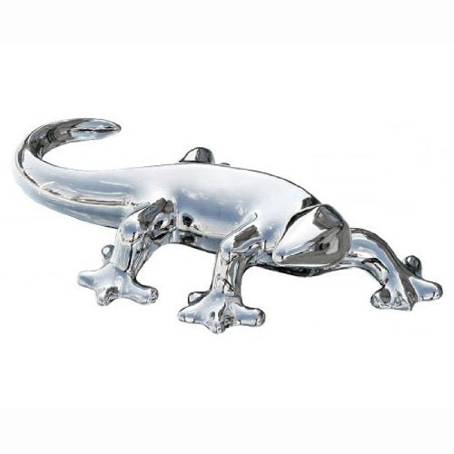 Febland large silver ceramic gecko wall ornament – 36cm