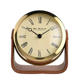 William Widdop gold mantel clock on stand