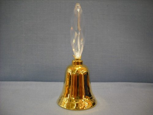 24K gold-plated bell ornament with Swarovski crystal detail