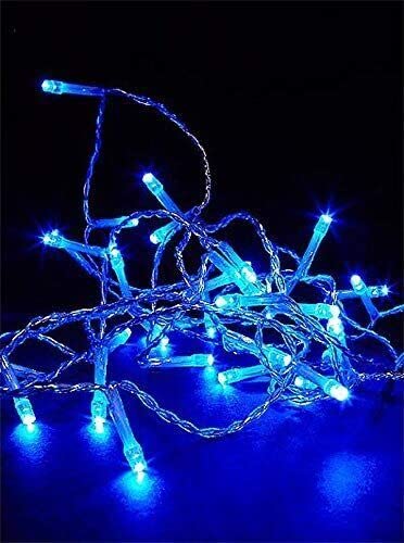 20 blue battery-operated LED string lights